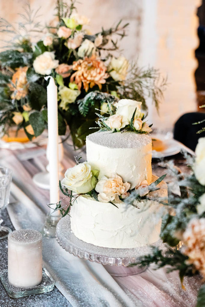 wedding table with cake, close up - Photo, image