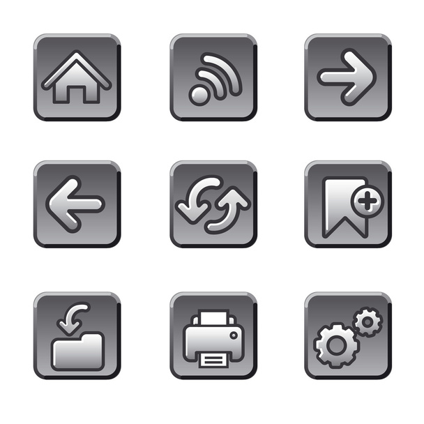 Web navigation buttons set - Vector, Image