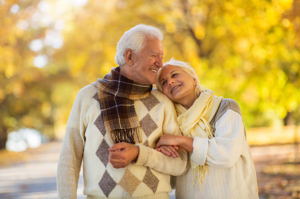 Senior couple in autumn park - Foto, Bild