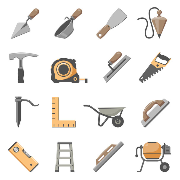 Ensemble d'icônes pour outils de maçonnerie
 - Vecteur, image