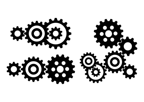 Чорне колесо векторні піктограми на білому тлі
    - Вектор, зображення