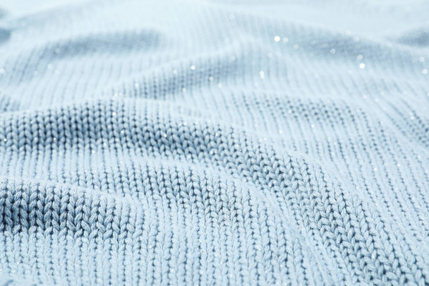 Texture of cozy warm sweater as background, closeup - Фото, изображение