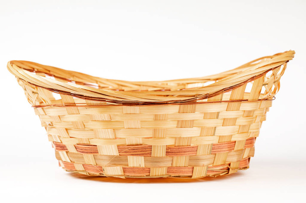 wicker basket isolated on white background. - Photo, Image