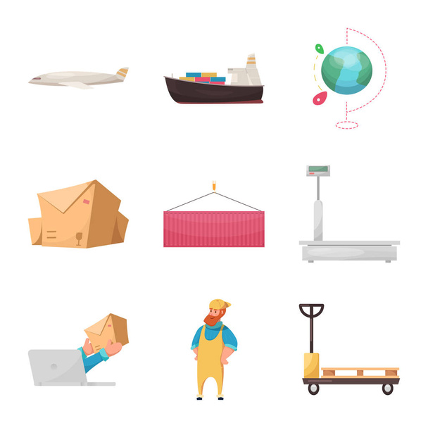 Isolated object of goods and cargo sign. Collection of goods and warehouse vector icon for stock. - Wektor, obraz