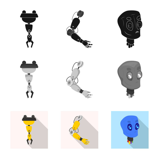 Isolated object of robot and factory symbol. Collection of robot and space vector icon for stock. - Vector, imagen