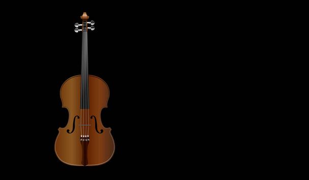 violín marrón sobre fondo negro
 - Vector, imagen