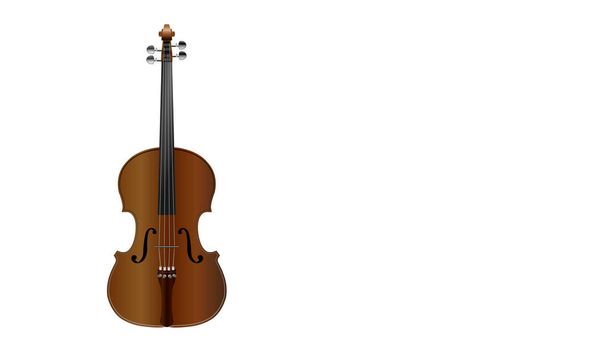 白地に茶色のヴァイオリン - ベクター画像