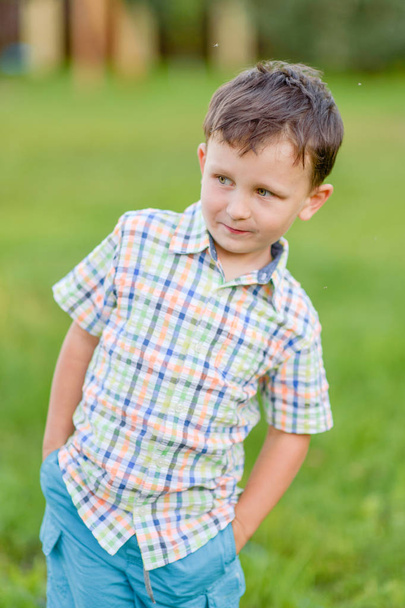 Portrait of a boy in the summer outdoors - Valokuva, kuva