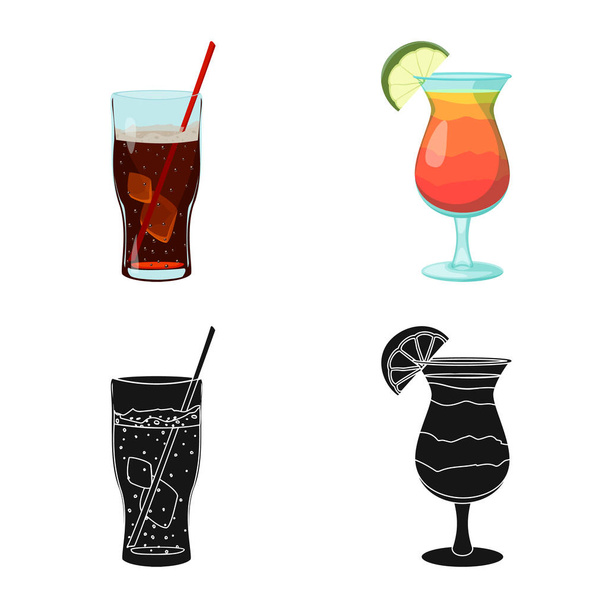 Vector design of drink and bar logo. Collection of drink and party stock vector illustration. - Vector, imagen