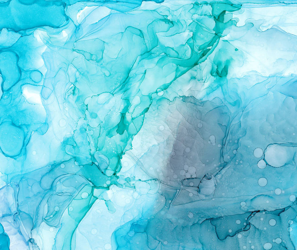 Tinta alcoólica textura do mar. Tinta fluida fundo abstrato. arte para o design
 - Foto, Imagem