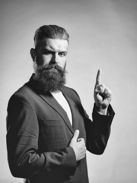 Bearded handsome man in jacket - Fotó, kép