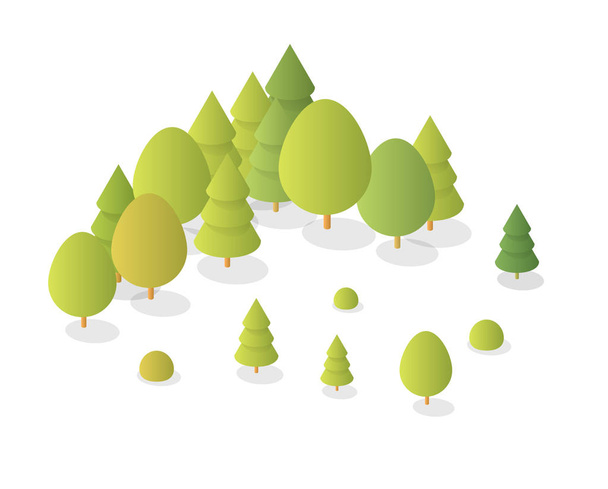 Nature forest landscape of isometric - Διάνυσμα, εικόνα