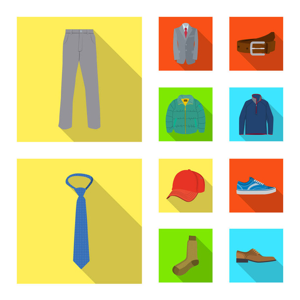 Vector design of man and clothing sign. Set of man and wear stock vector illustration. - ベクター画像