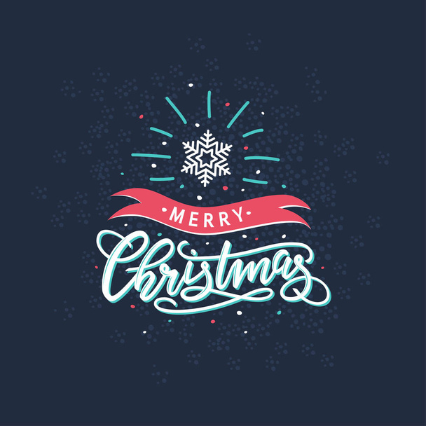 Christmas card with hand-drawn lettering - Vektor, kép