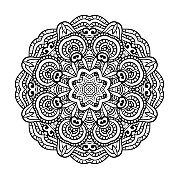 Adult coloring page. Mandala vector. - ベクター画像