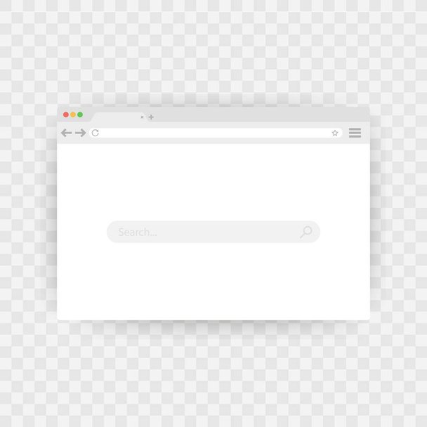 einfaches Browserfenster auf blauem Hintergrund. Browser-Suche. Webbrowser im flachen Stil. Vektorillustration. - Vektor, Bild