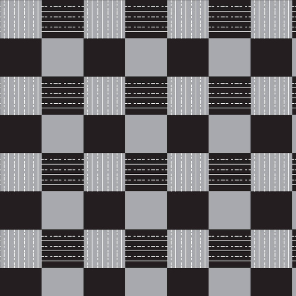 beyaz çizgi ve beyaz noktalı çizgi desen gri kontrol arka plan siyah vektör görüntü illüstrasyon - Vektör, Görsel