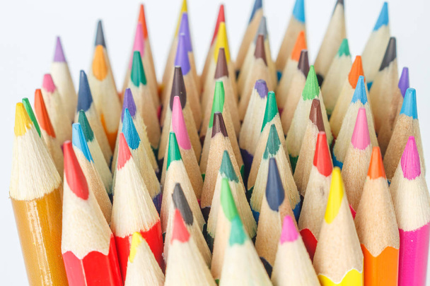színes ceruza rajz tarka, fehér háttér - Fotó, kép