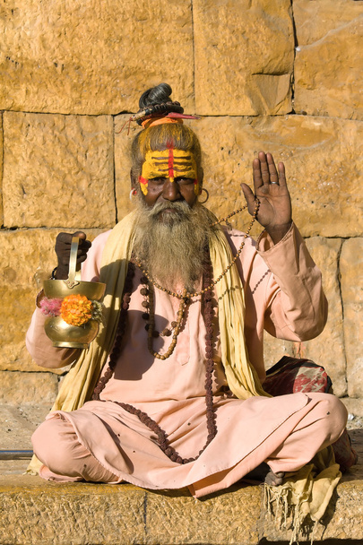 indischen Sadhu (Heiliger MannΙνδικό sadhu (Άγιος άνθρωπος) - Φωτογραφία, εικόνα