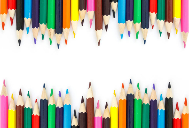 lápices de colores dibujo multicolor sobre fondo blanco
 - Foto, imagen