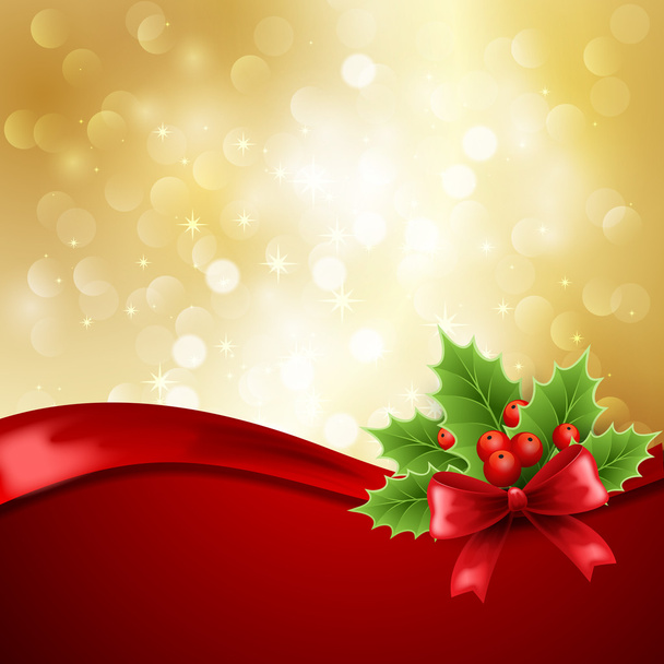 Christmas background with gold shine - Vector, afbeelding