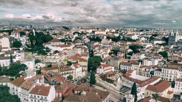 Lisbon aerial view from Alfana, Portugal. - Zdjęcie, obraz