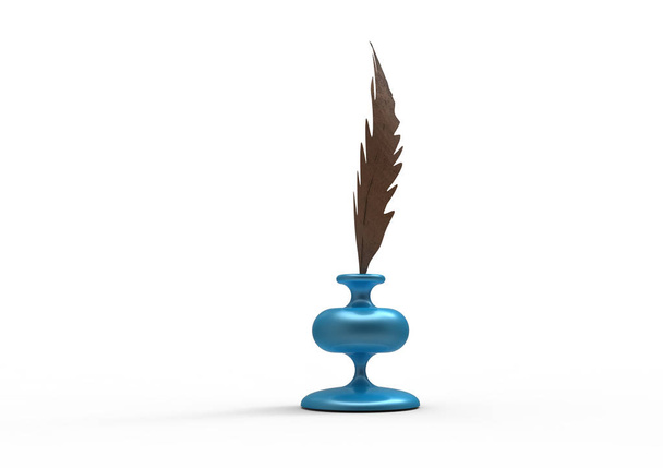 ink feather 3D isolate background - Photo, Image