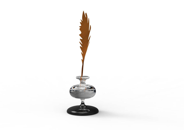 ink feather 3D isolate background - Photo, Image