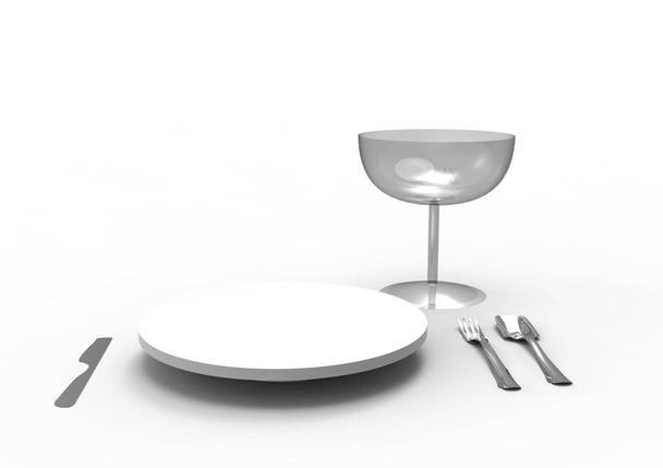 tableware 3D isolate background - Foto, Bild