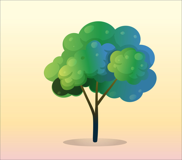 ένα μεγάλο πράσινο δέντρο - Διάνυσμα, εικόνα