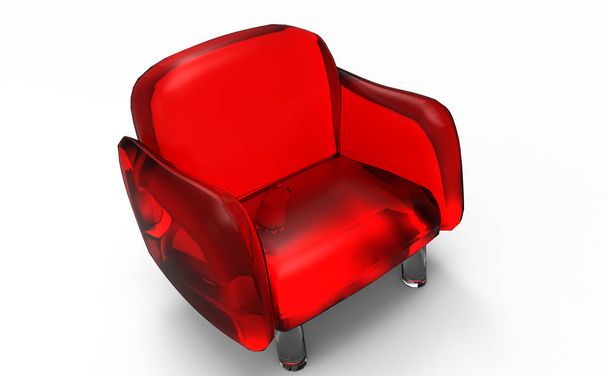 red leather armchair isolated on white. - Foto, Imagem