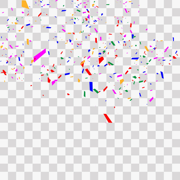 Confettis lumineux coloré isolé sur fond transparent. Illustration vectorielle festive. Confettis colorés sur un beau fond
. - Vecteur, image
