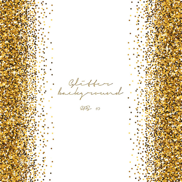 Gouden glitter abstracte achtergrond. Klatergoud glanzende achtergrond. Luxe gouden sjabloon. Vector - Vector, afbeelding