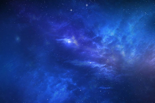 ночное небо со звездами и туманностью  - Фото, изображение
