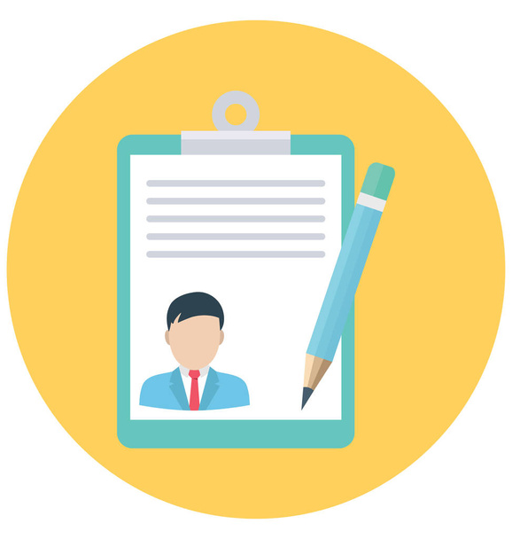Resume Writing Color Isolated Vector Icon That can be easily edit or modified. - Vector, Image