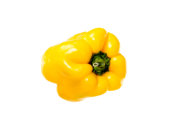 vue rapprochée du poivron jaune mûr frais isolé sur blanc
   - Photo, image