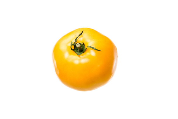 close-up view of ripe yellow tomato isolated on white  - Valokuva, kuva
