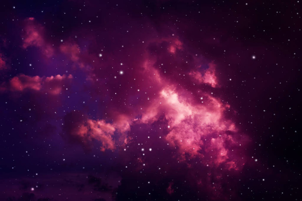 Espacio del cielo nocturno con nubes y estrellas. - Foto, Imagen