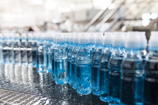Bottling plant - Water bottling line for processing and bottling pure mineral carbonated water into bottles. - Fotó, kép
