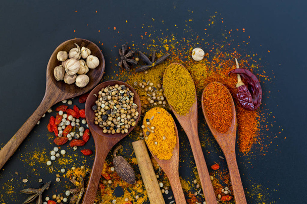 Spices and herbs for cooking,copy space. - Photo, Image