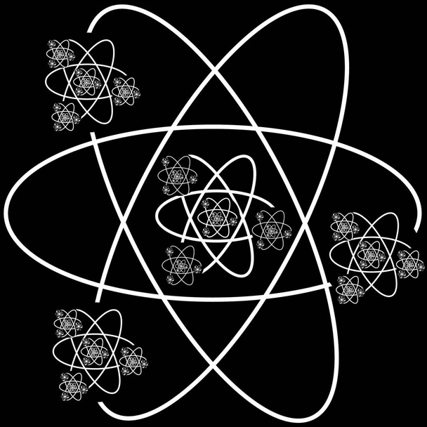 nekonečná Stavba atomu šedé hmoty - Vektor, obrázek