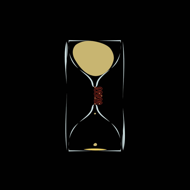 hourglass with solenoid to slow down the time - Vector, Image