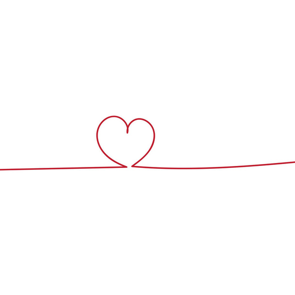 Continuous line heart drawing. Minimalist design. - Vector, Image