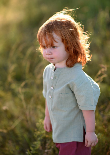 portrait of a little boy in nature - Fotó, kép