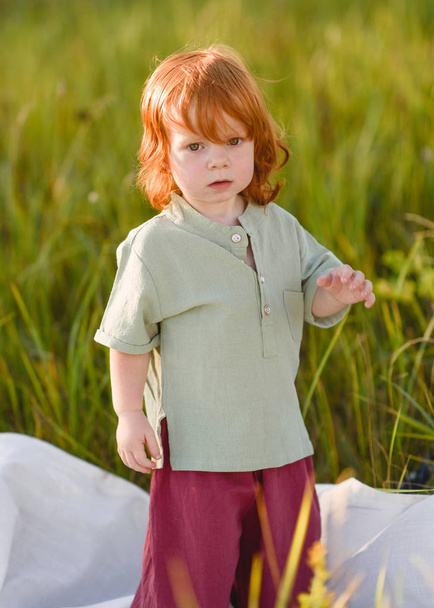 portrait of a little boy in nature - Φωτογραφία, εικόνα