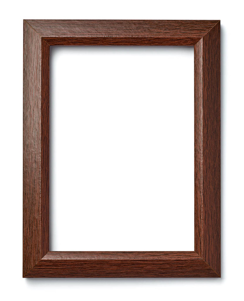 primer plano de un marco de madera vintage sobre fondo blanco
 - Foto, Imagen