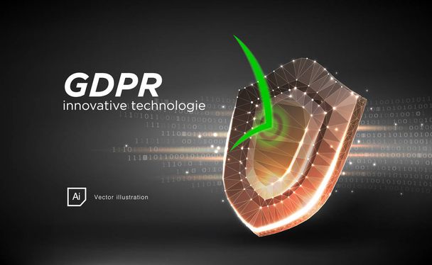Privacy data protection law GDPR. Data regulation sensitive information safety shield European Union.Right to be forgotten removing genetic encryption. Global business Privacy vector in style low poly - Vector, Image
