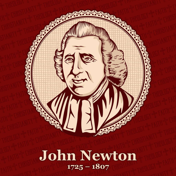 John Newton (1725 - 1807) was an English Anglican clergyman who served as a sailor in the Royal Navy for a period, and later as the captain of slave ships. Wrote hymns, known for "Amazing Grace" and "Glorious Things of Thee Are Spoken". - Vector, Image