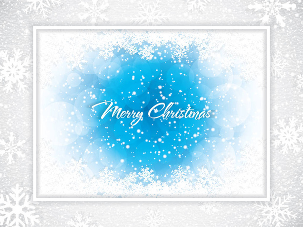 Blue Christmas design, snowy background, vector illustration - Vector, Image