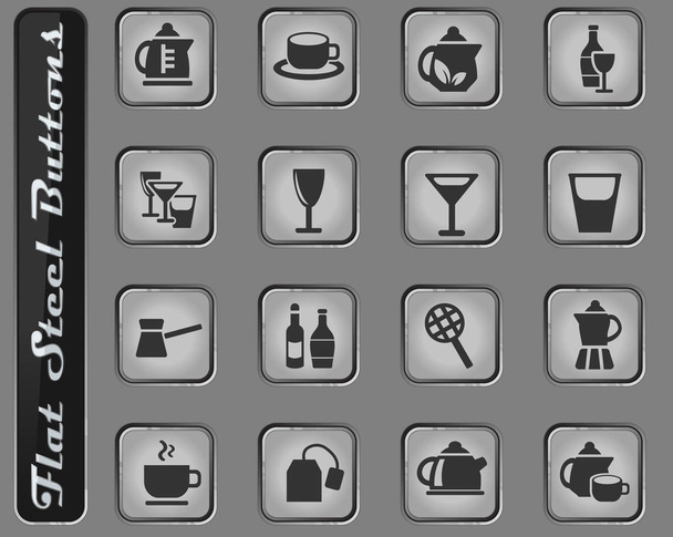 poharak, italok ikon készlet - Vektor, kép